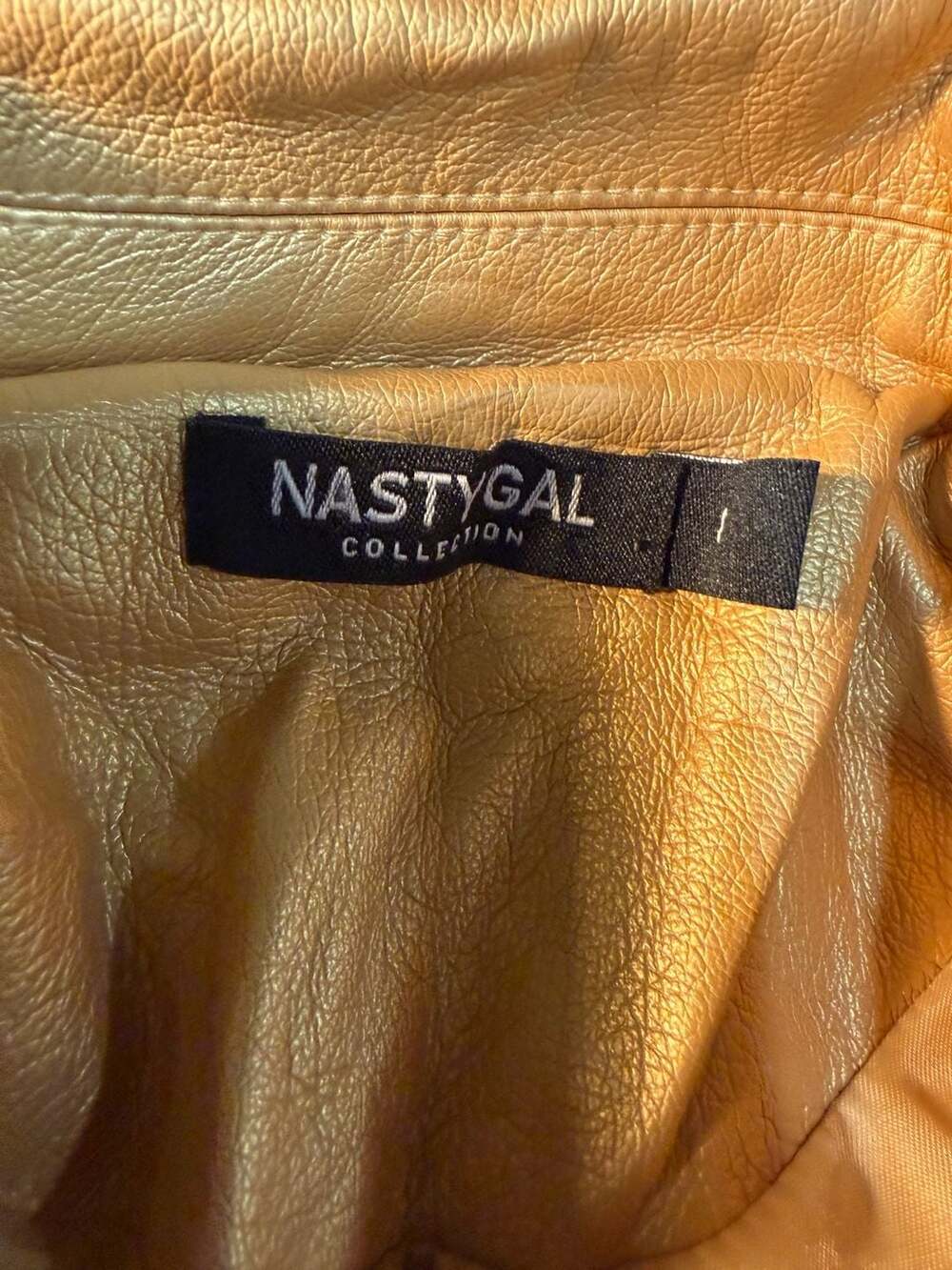 Nasty Gal Collection Metallic Gold Faux Leather Fringe Western Jacket - Picture 3 of 8
